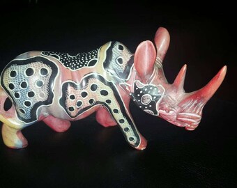 M. Gaiti kenya africa rhinoceros sculpture