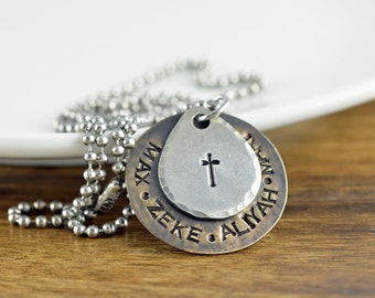 Personalized Father's Necklace, Father's day gift, Dad necklace, Hand Stamped Mens Necklace, Mens Personalized Necklace, Mens Jewelry