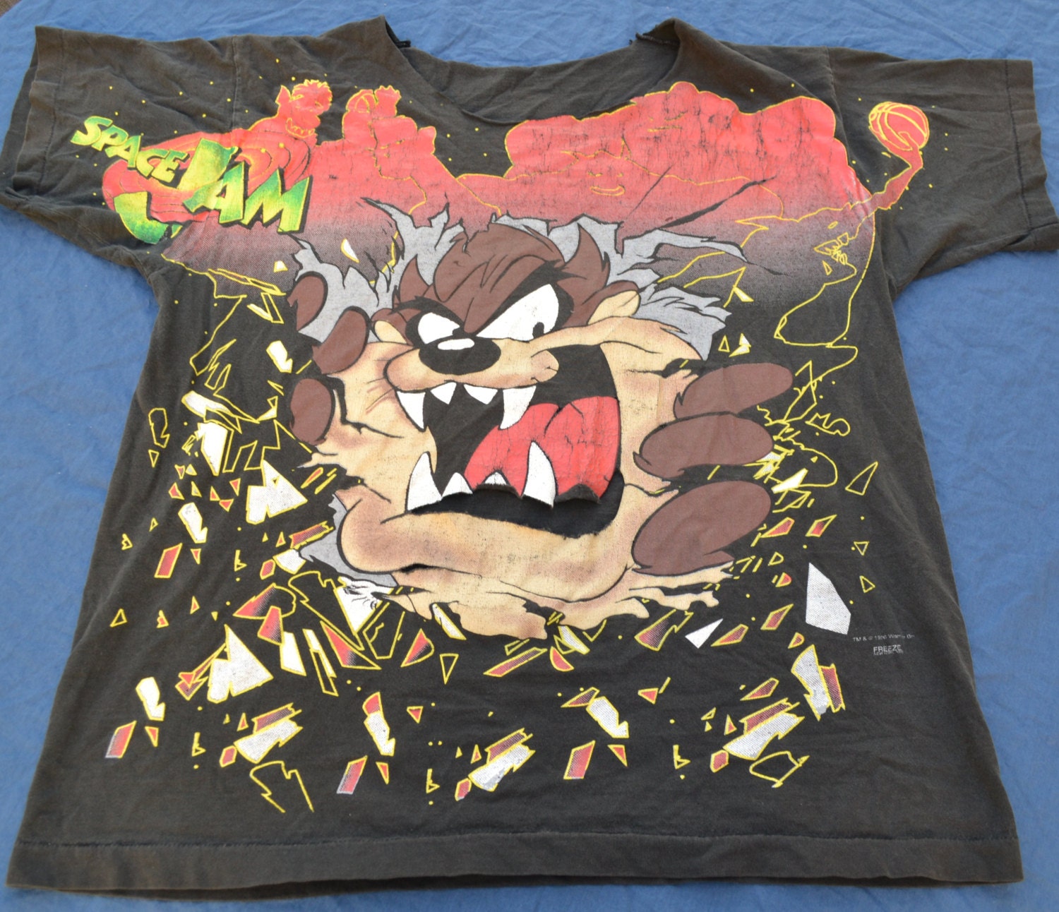 1996 Thrashed Space Jam Shirt T-Shirt Size Taz Micheal Jordan