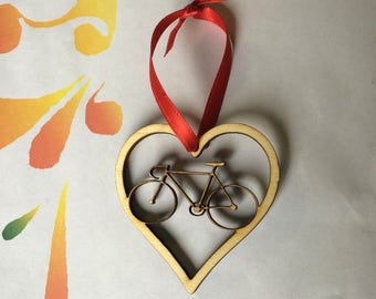 Bicycle Ornament: bicycle Christmas ornament, bicycle, bicycle love, cycle ornament, laser cut, bicycle gift, bike ornament