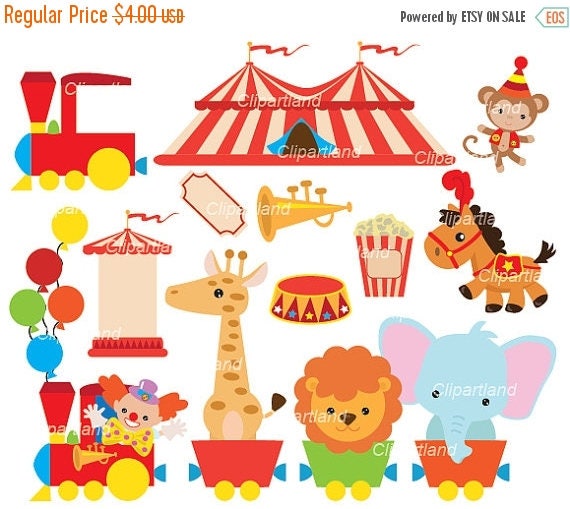 ON SALE INSTANT Download. Circus train clip art. Ccirc_29.