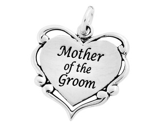 Sterling Silver Mother of the Groom Heart Charm (sku 8 - CHSS-FAMILY-R)