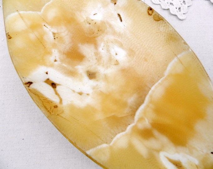 Vintage Artisan Carved Stone Agata Alabaster Tinket Bowl, Ashtray, Mid Century Decor, Retro Home Interior, Man Cave, Candle Holder, Jewelry