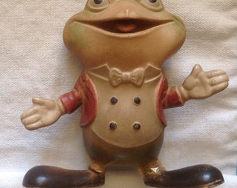 Rempel rubber toy / Froggy the Gremlin / 1940s rubber squeak toy /