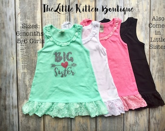 Big Sister Dress, Big Sister Shirt, Little Sister Dress, New Baby Announcement, Im gonna be a big sister, sister shirts, Baby Shower Gift