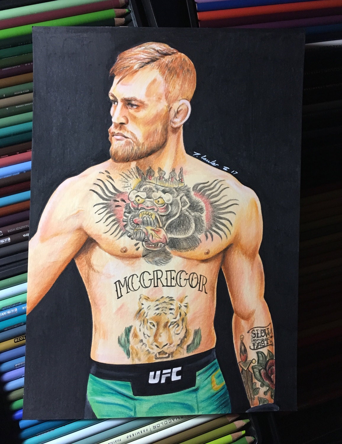 UFC Conor McGregor original pencil drawing fan-art A4