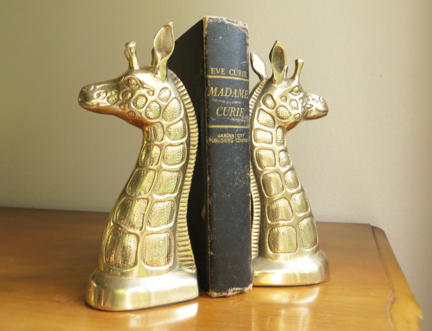Vintage Brass Giraffe Bookends Gold Giraffe Book Ends