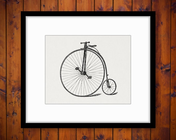 Antique Velocipede Bicycle Graphic Bike Digital Download High Wheel Bicycle Image Printable Vintage Clip Art Jpg Png Eps HQ 300dpi No.4112