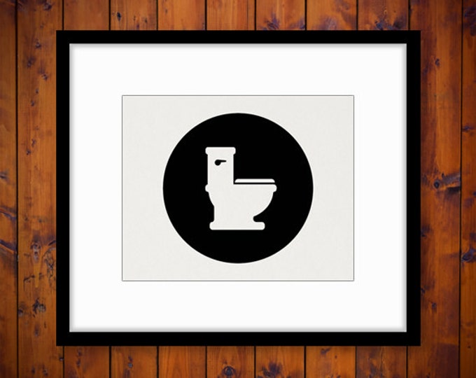 Toilet Image Graphic Printable Bathroom Icon Digital Download Illustration Vintage Clip Art Jpg Png Eps HQ 300dpi No.4411