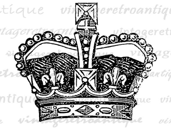 Digital Deluxe Crown Graphic Printable Detailed Royal Crown Image Download T-Shirts Jpg Png Eps HQ 300dpi No.626