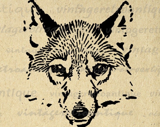 Dog Graphic Printable Image Husky Download Antique Digital Vintage Clip Art Jpg Png Eps HQ 300dpi No.149