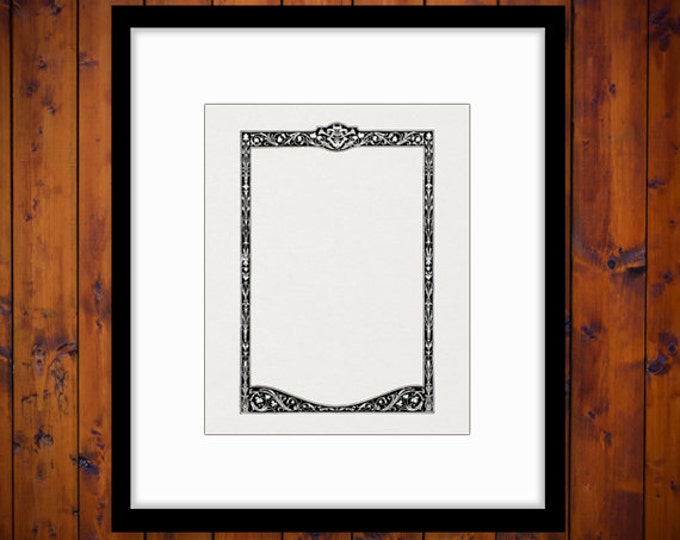 Digital Printable Antique Elegant Floral Frame Image Graphic Border Download Vintage Clip Art for Transfers HQ 300dpi No.177