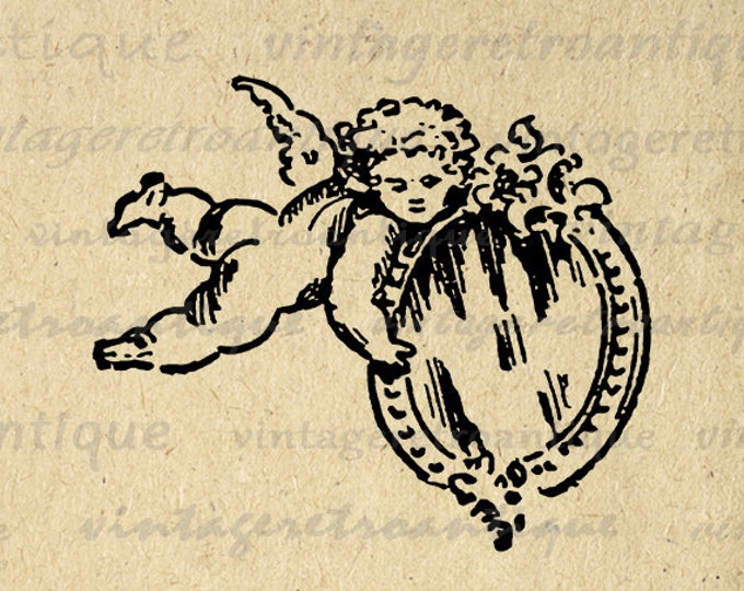 Printable Image Angel Download Classic Graphic Cupid Digital Jpg Png Eps HQ 300dpi No.755