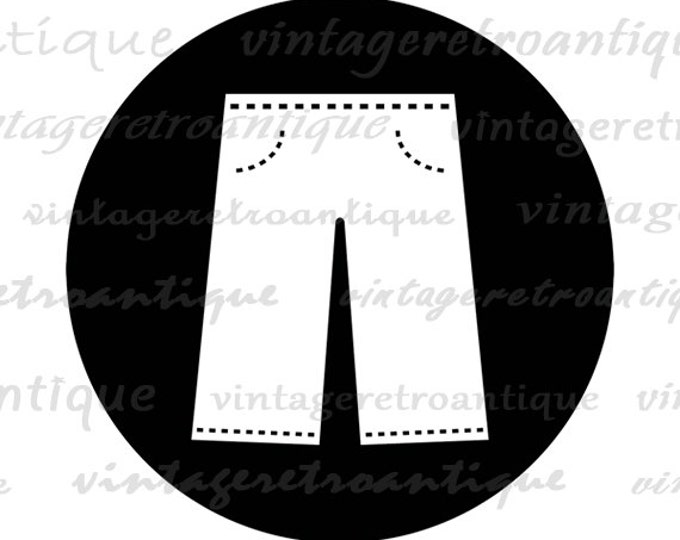 Pants Image Digital Download Clothing Icon Fashion Jeans Graphic Printable Vintage Clip Art Jpg Png Eps HQ 300dpi No.4346