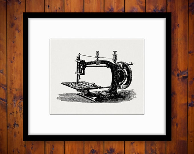 Printable Graphic Antique Sewing Machine Download Digital Image Illustration Vintage Clip Art Jpg Png Eps HQ 300dpi No.2959