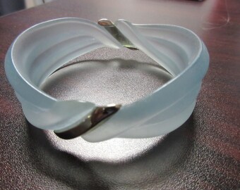 Big Over Sized Lucite Bangle Bracelet Book Piece