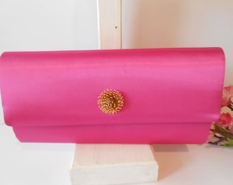 Pink Evening Bag, Vintage Pink Bag, Bright Pink Purse, Pink Clutch Bag, Pink Evening Purse, Clutch Handbag,Pink Handbag, EB-0570