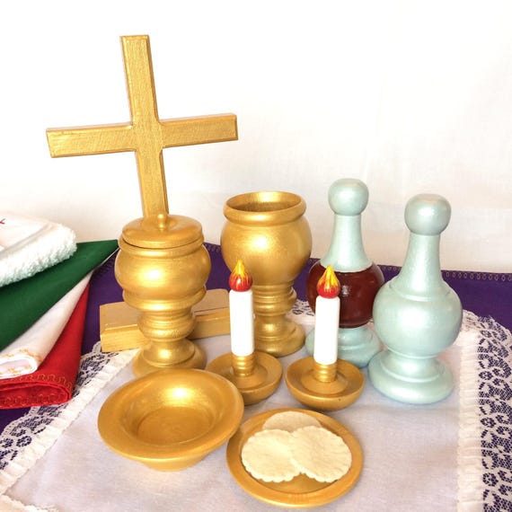Deluxe Mass Kit Catholic Wooden Play Pieces Christmas
