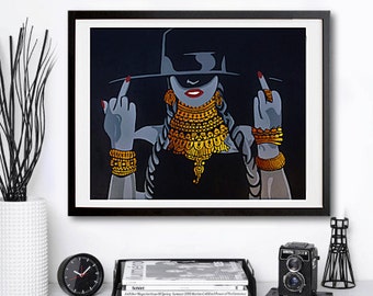 Beyonce "Slay" Original Abstract Painting Print on Paper