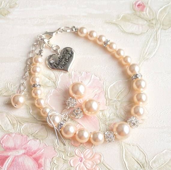 Blush Bridesmaid Jewelry Pink 6 Sets Of Necklaces by LaurinWedding