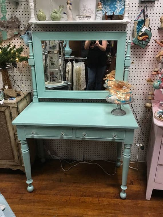 Vintage Vanity Restyled Shabby Chic Blue