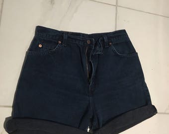 Size 11/12 Vintage High waisted Shorts dark wash