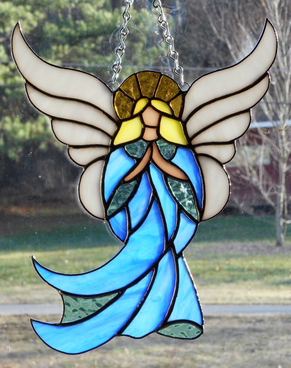 Stained Glass Angel Suncatcher Handcrafted In Tennessee