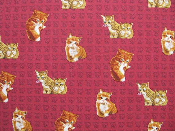 Sale Cat Fabric Orange Tabby Cats And Kittens Calico Cats