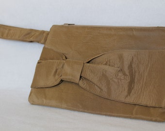 Evening Bag - Bow Clutch with wrist strap - Wristlet - Zippered Clutch - Handbag - Wallet - Wrist Bag - Grad Clutch - Wedding Clutch
