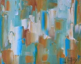 Abstract Painting, Abstract Art, 16x20, Abstract Art, Coastal Art, Textured Painting, Abstract Oil,Turquoise,Teal, Palette Knife, Modern Art