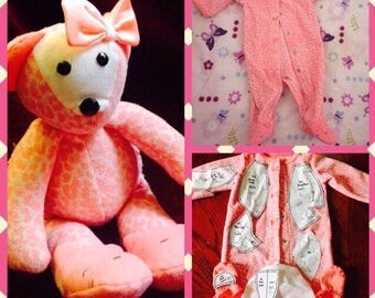 PDF for 7" Memory Teddy Bear made from your child's keepsake clothing, By Trending Etsy Store