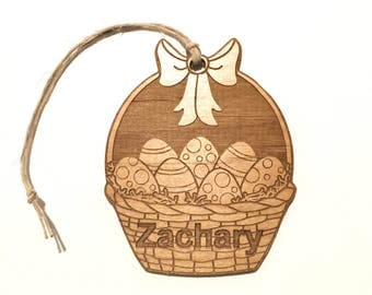 Personalized Wood Easter Basket Name Tags