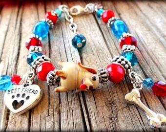 Girls Dog Best Friend Charm Bracelet; Dog Charm Bracelet; Girls Charm Bracelet; Puppy Bracelet; I Love My Dog Bracelet; Australian Seller