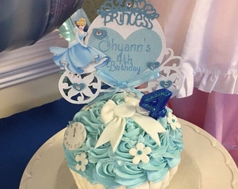 Cinderella Cake Topper, Princess Cake Topper, Cinderella Decoration,Cinderella Birthday Cake Topper,Carriage Cake Topper,Princess Decoration