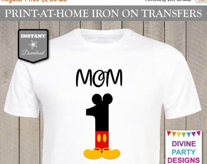 SALE INSTANT DOWNLOAD Print at Home Mom 1 Printable Iron On Transfer / First 1st One / Birthday / Item #2428
