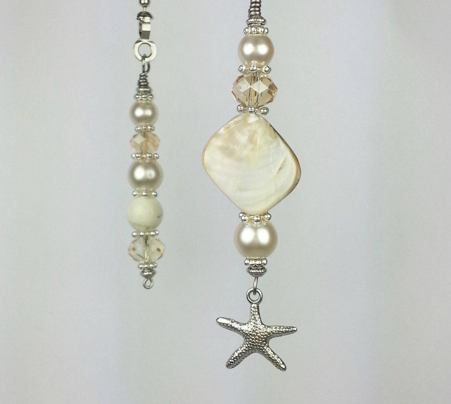 Ceiling Fan and Light Pull Chains with Starfish Charm. Set of