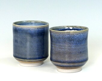 Tea cups, set of cups, blue tea cups, porcelain tea cups, handmade