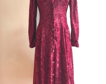 Vintage 90s Crushed VELVET Dress