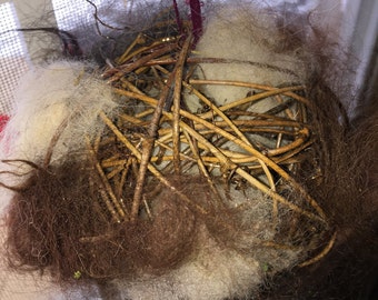 Alpaca Bird Nesting Ball, Nesting Ball Grapevine with Natural Alpaca Llama Fiber, Gift of Nature, Outdoor Decor, Bird lover gift