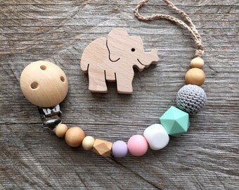 Wooden Pacifier Clip silicone dummy clip crochet speenkoord holder Eco Friendly Baby Pacifier Clip Baby Shower Dummy Chain paci chain