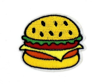 2" KAWAII HAMBURGER Embroidered iron on patch sew patch fast food