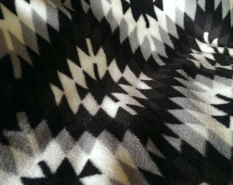 Black Aztec Fleece Custom Made Small to Medium bespoke Dog Pyjamas/Jumpsuit/Playsuit/Onesie/Romper