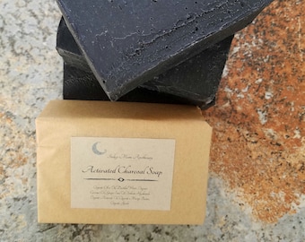 Activated Charcoal Soap, Natural Vegan Soap, Detox Soap, Unscented Soap, Facial Soap, Acne Soap, Clarifying Soap Bar, Bamboo Charcoal Soap