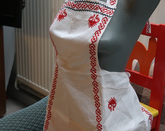vintage apron, Hungarian apron, kitchen supply, hostess apron, gift for her, kitchen apron, Transylvanian motives apron