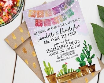 Fiesta Engagment, Shower, Rehearsal Dinner | Editable Printable Invitation | Watercolor Southwest | Instant Download PDF | Custom PDF Invite