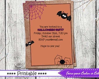 Halloween invitation - Halloween party invitation - halloween card - halloween printable - Digital printable