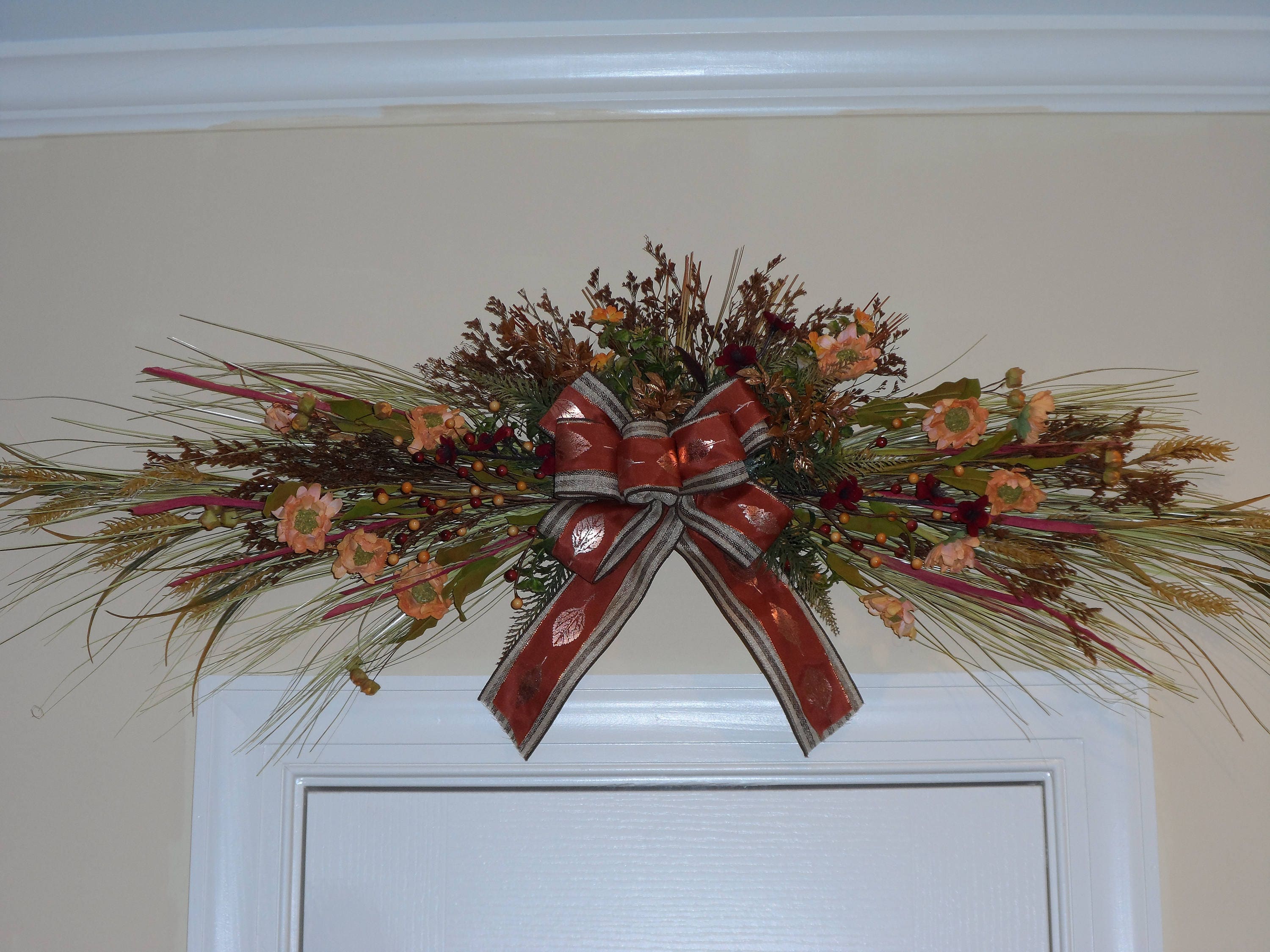 Floral Swag Over the Door Swag Wall Hanging Mantle Decor