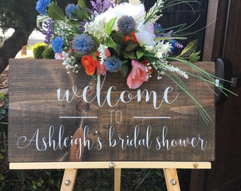 Bridal Shower Sign, Bridal Shower Welcome Sign, Wood Signs, Bridal Shower Decoration, Rustic Signs. Wood Welcome Sign