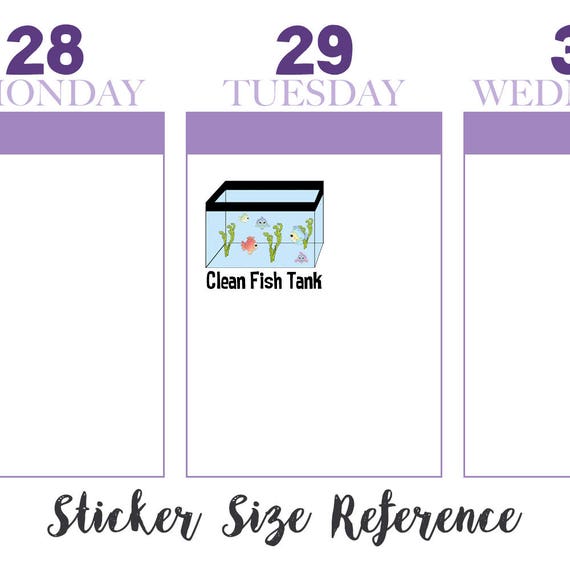 Clean Fish Tank Stickers Aquarium Chores Animals Pets