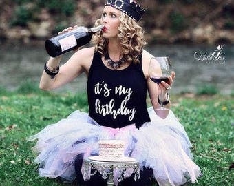 It's My Birthday FLOWY Tank, XS-2XL, birthday tank, 21st birthday, 30th birthday, birthday shirt, 30th birthday shirt, 21st birthday tank